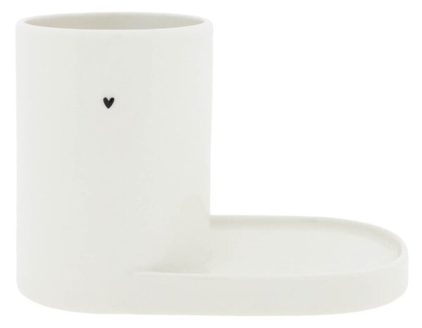 Keramický stojan do kúpeľne White Black Heart