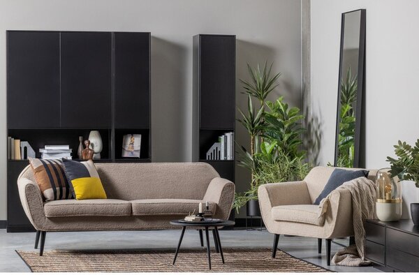 Čierna modulárna skrinka z borovicového dreva 40x210 cm Finca – WOOOD