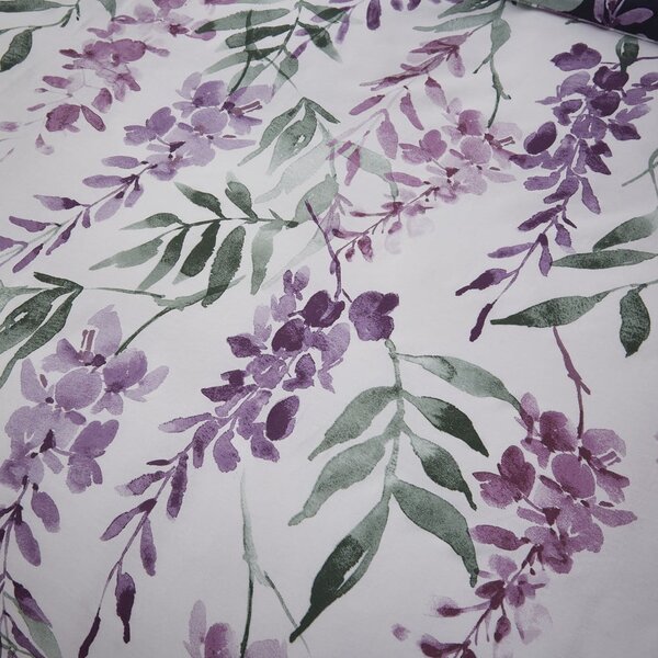 Bielo-fialové obliečky na dvojlôžko 200x200 cm Wisteria - Catherine Lansfield
