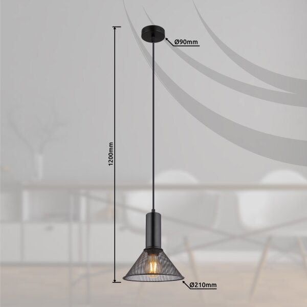 Globo 15648H1 - Luster na lanku JEDD 1xE27/60W/230V čierna