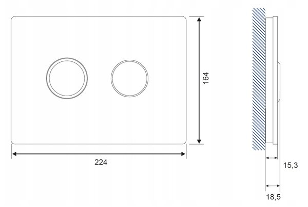 Cersanit Accento Circle, pneumatické splachovacie tlačidlo, biele sklo, S97-055