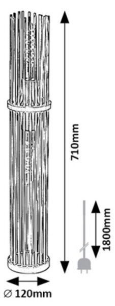 Rabalux 74022 - Stojacia lampa ROXAS 2xE27/40W/230V
