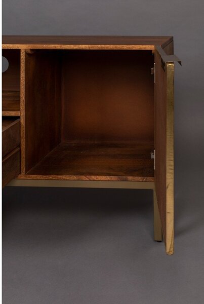 TV stolík z mangového dreva v zlatej farbe 40x60 cm Volan – Dutchbone