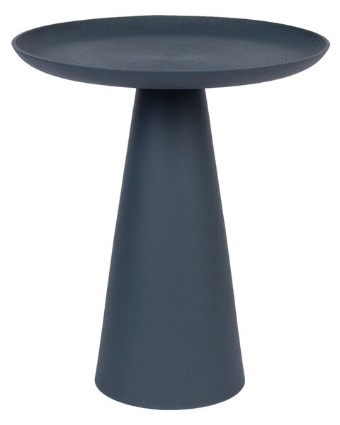 Modrý hliníkový odkladací stolík White Label Ringar, ø 39,5 cm