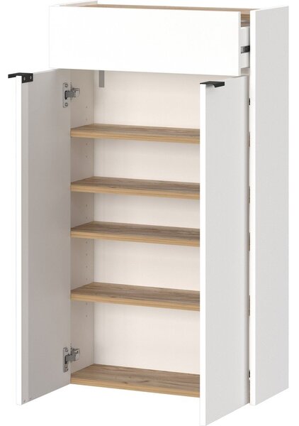 Biela skrinka v dekore duba 56x97x22 cm Ameca – Germania