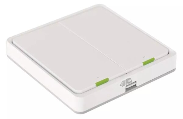 Vypínač 2-tlačidlový GoSmart 1xCR2430 Tuya biela