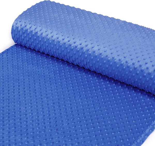 Detská látka Minky 3D bodky MKP-001 Modrá - šírka 150 cm