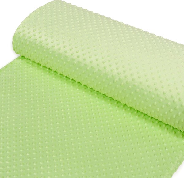 Detská látka Minky 3D bodky MKP-005 Pastelová svetlo zelená - šírka 150 cm