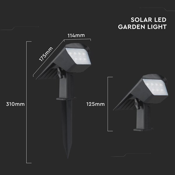 LED solárne svietidlo 2v1 LED/1,3W/3,7V 3000/4000/6400K IP65 1200 mAh
