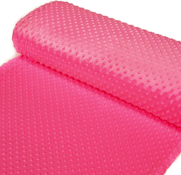 Detská látka Minky 3D bodky MKP-009 Fuchsiová - šírka 150 cm