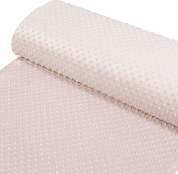 Detská látka Minky 3D bodky MKP-010 Púdrovo béžová - šírka 150 cm