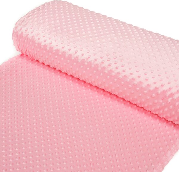 Detská látka Minky 3D bodky MKP-011 Svetlo ružová - šírka 150 cm