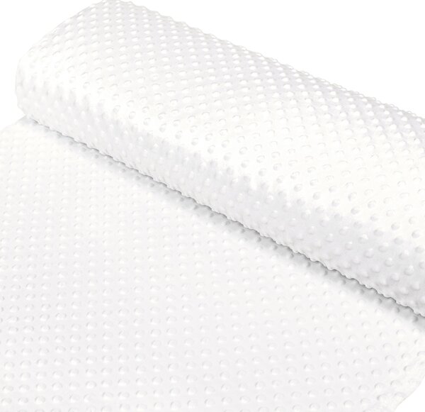 Detská látka Minky 3D bodky MKP-016 Krémovo biela - šírka 150 cm