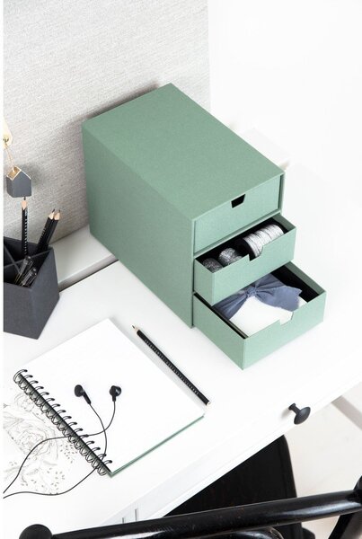Zelený kartónový organizér do zásuvky Ingrid Canvas Paper Laminate – Bigso