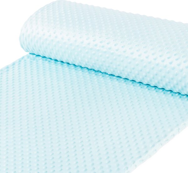 Detská látka Minky 3D bodky MKP-013 Ľadová modrá - šírka 150 cm