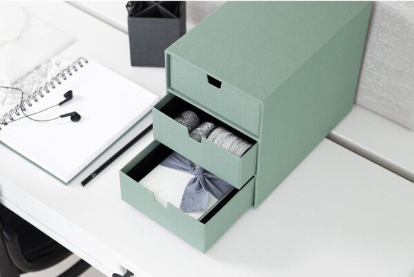 Zelený kartónový organizér do zásuvky Ingrid Canvas Paper Laminate – Bigso