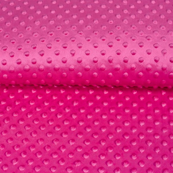 Detská látka Minky 3D bodky MKP-018 Purpurová - šírka 150 cm