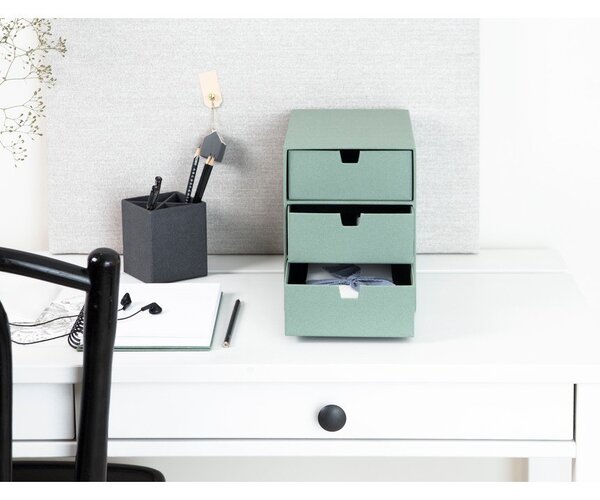 Zelený kartónový organizér do zásuvky Ingrid Canvas Paper Laminate – Bigso