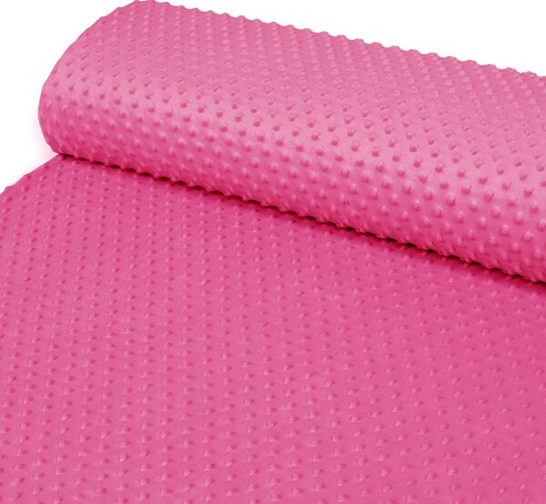 Detská látka Minky 3D bodky MKP-020 Ružovo fialová - šírka 150 cm