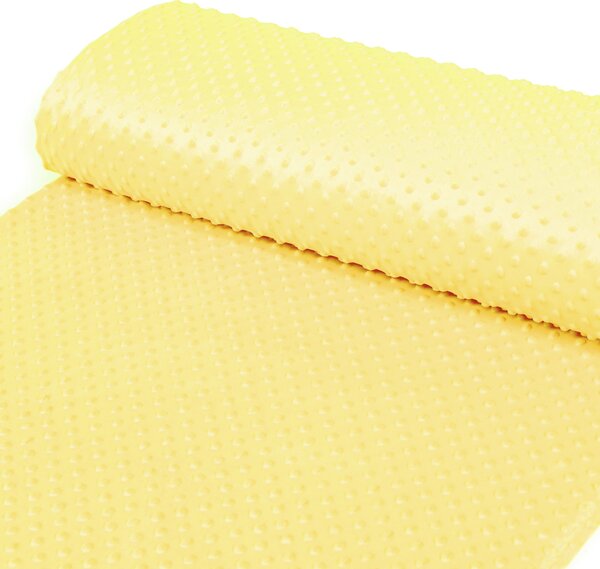 Detská látka Minky 3D bodky MKP-021 Citrónovo žltá - šírka 150 cm