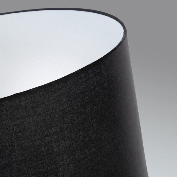 Čierna stojacia lampa s textilným tienidlom (výška 157 cm) Ikia - Kave Home