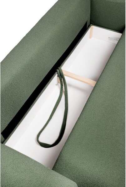 Zelená rozkladacia pohovka z textílie buklé 247 cm Quinoa – Selection