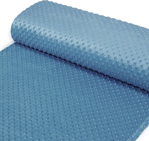 Detská látka Minky 3D bodky MKP-044 Kovová modrá - šírka 150 cm