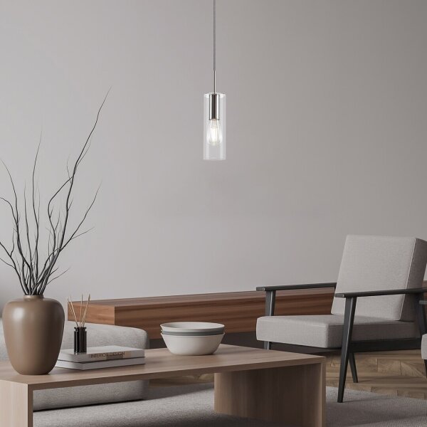 Rabalux 72048 - Luster na lanku ESTA 1xE27/40W/230V číra/chróm