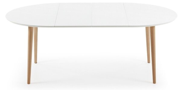 Biely rozkladací jedálenský stôl s bielou doskou 90x120 cm Oqui – Kave Home