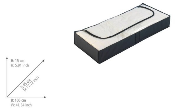 Čierny úložný box pod posteľ Wenko, 105 × 45 cm