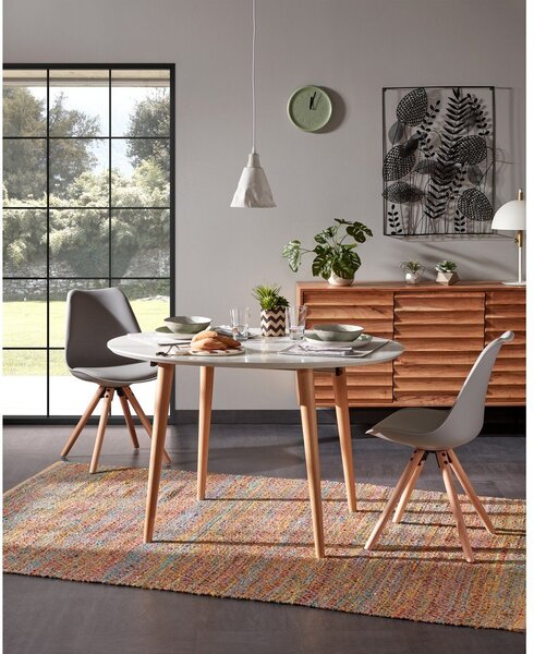Biely rozkladací jedálenský stôl s bielou doskou 90x120 cm Oqui – Kave Home