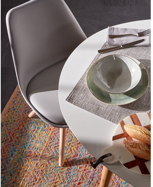 Biely rozkladací jedálenský stôl s bielou doskou 90x120 cm Oqui – Kave Home