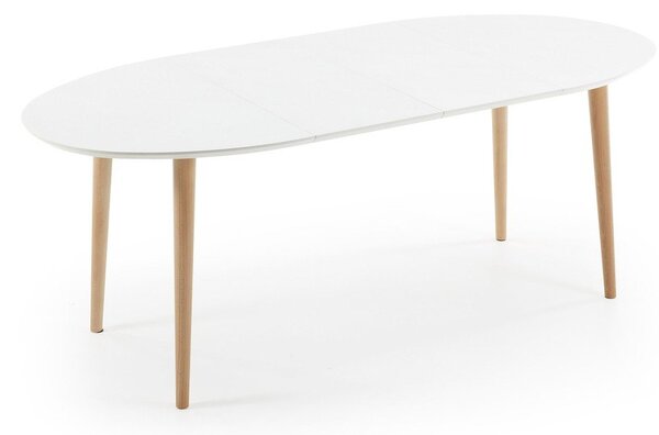 Biely rozkladací jedálenský stôl s bielou doskou 90x120 cm Oqui – Kave Home