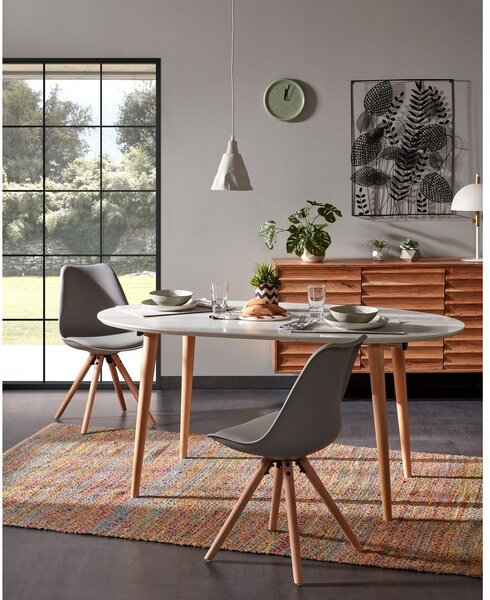 Biely rozkladací jedálenský stôl s bielou doskou 90x120 cm Oqui – Kave Home