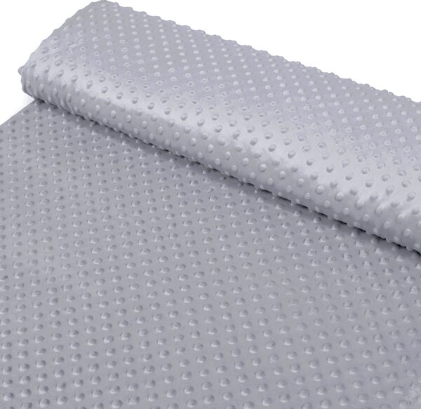 Detská látka Minky 3D bodky MKP-048 Sivá - šírka 150 cm