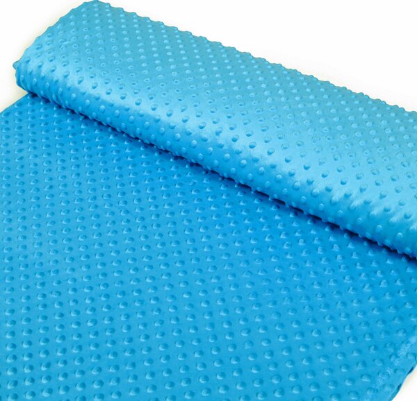 Detská látka Minky 3D bodky MKP-034 Modrá - šírka 150 cm