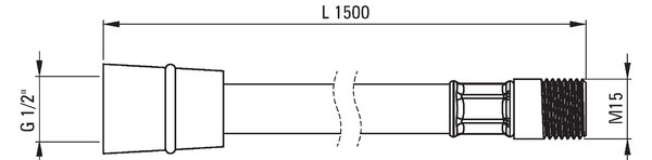 Deante Deante, hadica pre drezové batérie s výsuvným výtokom 150cm, chrómová, ANW_057V