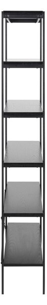 Čierny regál v dekore jaseňa 94x172 cm Angus – Actona