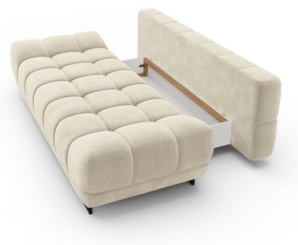 Béžová trojmiestna rozkladacia pohovka so zamatovým poťahom Windsor & Co Sofas Cirrus