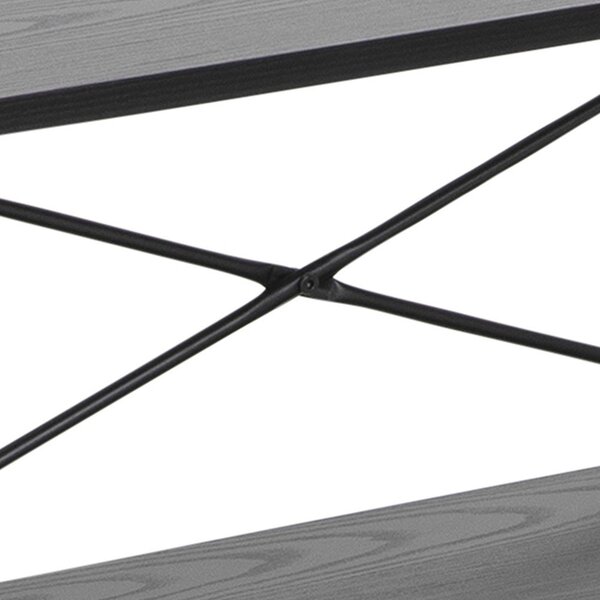 Čierny regál v dekore jaseňa 94x172 cm Angus – Actona