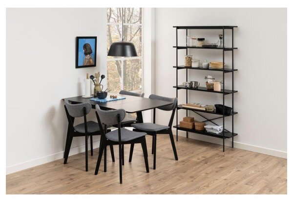 Čierny regál v dekore jaseňa 94x172 cm Angus – Actona