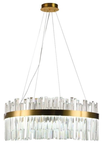 LED Stmievateľný krištáľový luster na lanku LED/80W/230V + diaľkové ovládanie