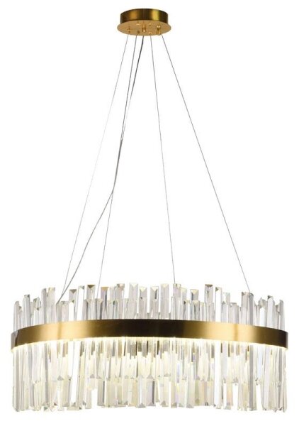 LED Stmievateľný krištáľový luster na lanku LED/80W/230V + diaľkové ovládanie