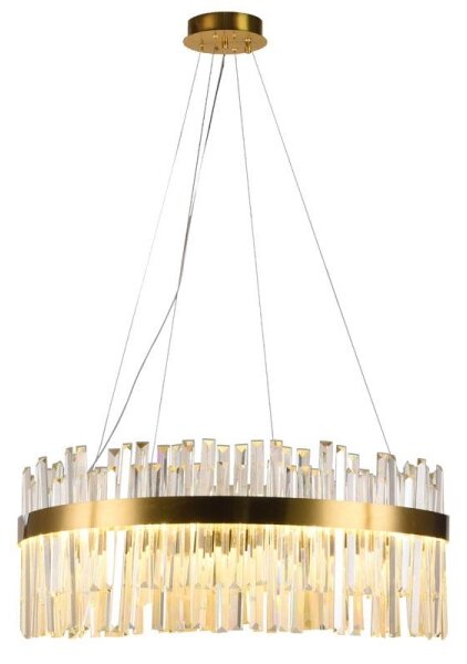 LED Stmievateľný krištáľový luster na lanku LED/80W/230V + diaľkové ovládanie