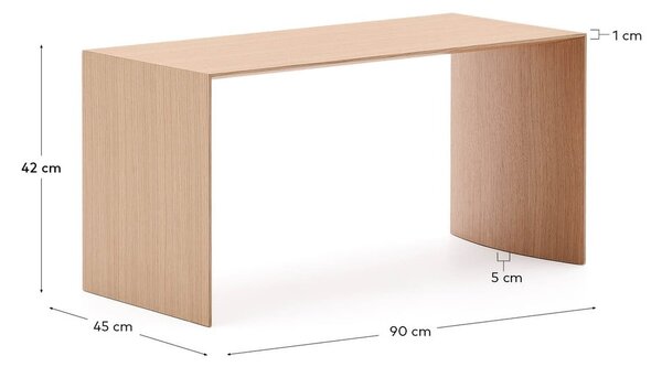 Konferenčný stolík vo svetloprírodnej farbe v dekore duba 45x90 cm Litto – Kave Home