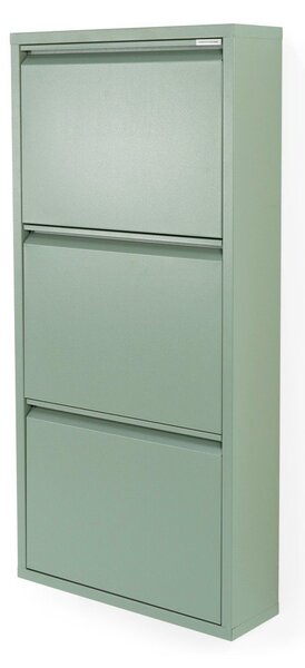Sivozelená kovová výklopná skrinka na topánky 50x103x15 cm Billy – Spinder Design