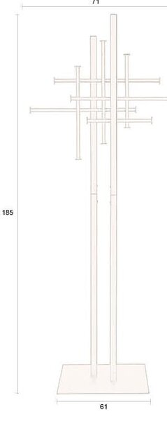 Čierny oceľový vešiak 71x185 cm Rumex – Dutchbone