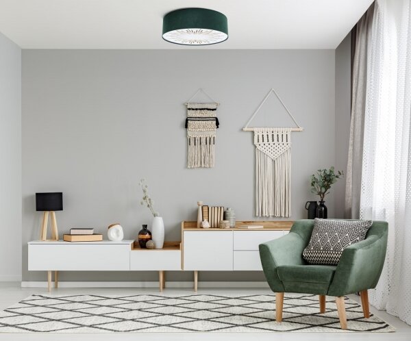 Stropné svietidlo RAYS 2xE27/60W/230V pr. 60 cm zelená