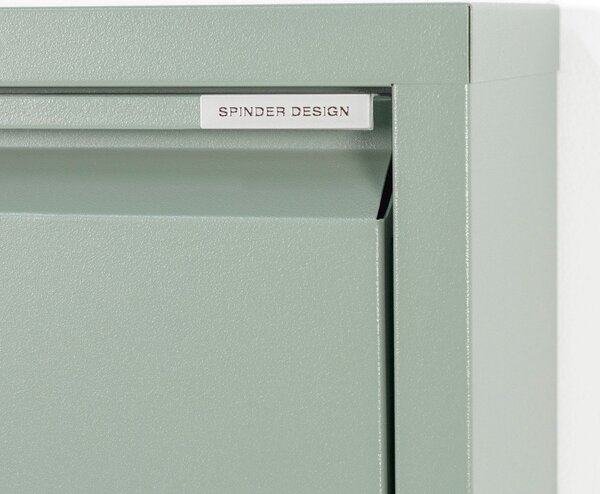 Sivozelená kovová výklopná skrinka na topánky 50x103x15 cm Billy – Spinder Design