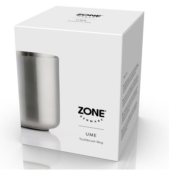 Téglik na zubné kefky z nehrdzavejúcej ocele v matne striebornej farbe Ume – Zone